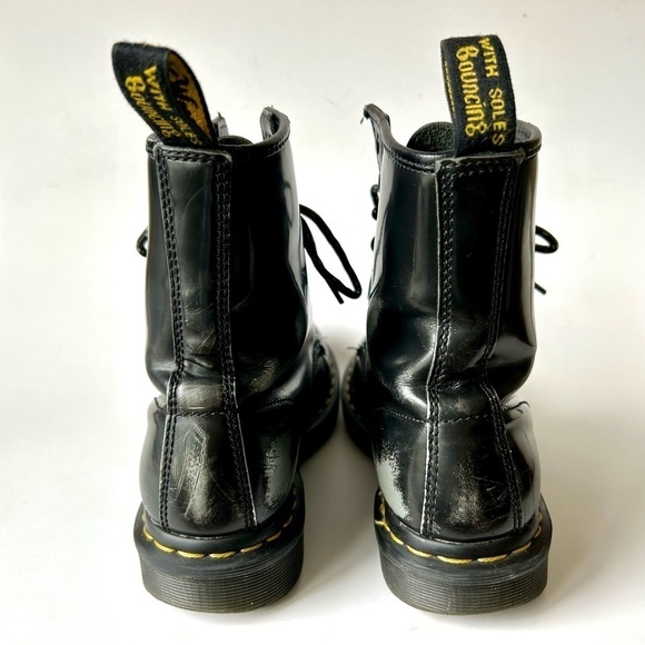 Dr. Martens 1460 Pascal Italian Brush Boot 8-Eye Black Silver Distressed Size 7 - Picture 10 of 12
